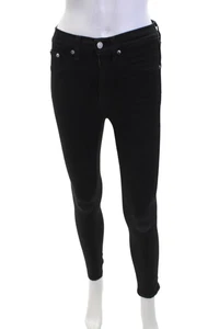 Rag & Bone Womens High Rise Five Pocket Skinny Jeans Solid Black Size 26 - Picture 1 of 6