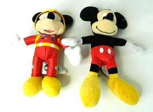 Disney Mickey Mouse Rennfahrer und normaler Mickey 9 Zoll Stofftiere Plüschtiere - Bild 1 von 12
