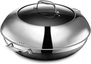 HexClad Hybrid Antihaft 14 Zoll Wok Stay-Cool Griff Spülmaschinen- & Backofenfreundlich - Bild 1 von 8