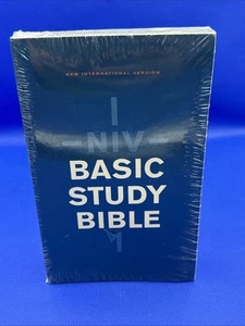 NIV Basic Study Bible Red Letter Version Paperback Blue New Sealed - Imagen 1 de 5