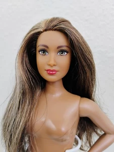 Mattel Barbie Fashionista kurvige braune Haare braune Augen nude guter Zustand ohne Karton - Bild 1 von 7