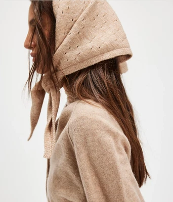 NEW FREE PEOPLE TAUPE ESSENTIAL TRIANGLE SCARF - Image 1 of 4