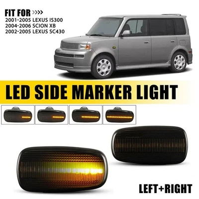 For 2004-06 Scion XA XB Smoke Lens Dynamic LED Side Marker Blinker Signal Lights Foto 1 de 4