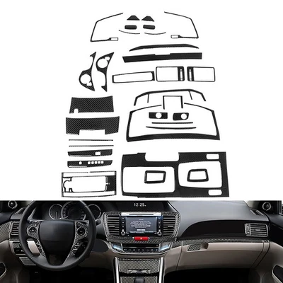 31Pcs Carbon Fiber Front Full Interior Kit Cover Trim For 2013-2017 Honda Accord - Image 1 of 4