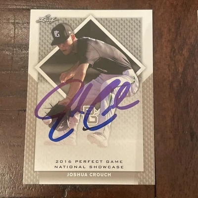 JOSHUA CROUCH 2016 LEAF PERFECT GAME SHOWCASE ALL-AMERICAN RC #53 AUTO SIGNED IP - Image 1 of 4