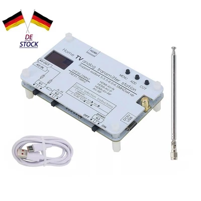 1Pc White Analog TV Signal Transmitter Home Analog TV Transmitter w/ OLED Screen - Bild 1 von 4