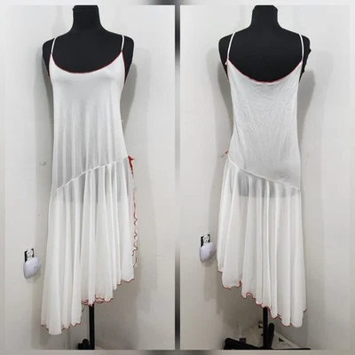 Vintage Undercover Wear Peignoir Lingerie Nightgown Dress White Red Nylon NWT 3X - Image 1 of 4
