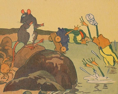 G. JORDIC (1876-1915), Sprung ins Wasser, Offsetdruck Moderne Tiere 1925-1949 - Bild 1 von 4