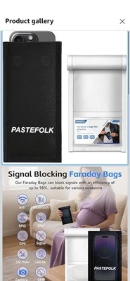 Pack de 2 Bolsas Faraday para Teléfonos y Llaves de Coche - Cierre Magnético, Impermeable Foto 1 de 4