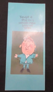 VNTG HALLMARK OSTERN Karte LUSTIGER MANN; SCHICKT SCHOKOLADENÜBERZOGENER HASE; HUMORVOLL - Bild 1 von 4
