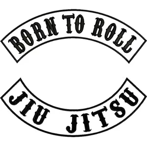 Born to Roll Jiu Jitsu Rockers Aufnäher bestickt groß für Rücken Hobby Kampfkunst - Bild 1 von 1