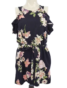 Floral Dress Mini Ruffle Cold Shoulder Tie Belt Dorothy Perkins Size UK 10 - Picture 1 of 9