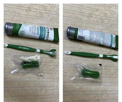 NEW 2X Vet's Best Dog Toothbrush Finger Brush & Enzymatic Toothpaste Dental Set - Image 1 of 2