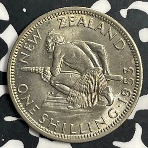 1953 New Zealand 1 Shilling Lot#T0742 High Grade! Beautiful! Key Date! - Picture 1 of 2