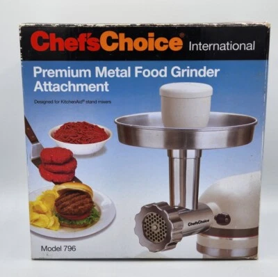 Chef's Choice International Premium Metal Food Grinder Attachment Model 796 New! - Image 1 of 4