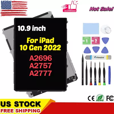 10.9" for iPad 10 Gen 2022 A2757 LCD Display Screen Replacement With Repair Kit - Image 1 of 4