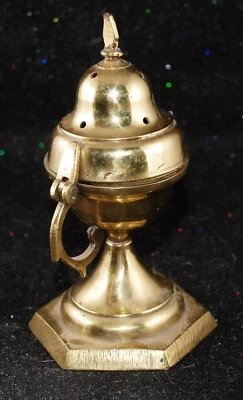 Quemador de incienso de latón - antiguo - 6,25" H Foto 1 de 3