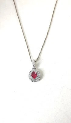 Collana Donna GIOJA Argento GK-CD022 F In Argento Con Cristallo Fucsia E Zirconi - Immagine 1 di 2