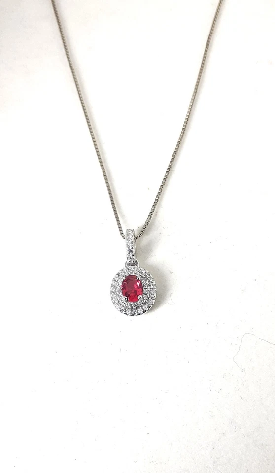 Collana Donna GIOJA Argento GK-CD022 F In Argento Con Cristallo Fucsia E Zirconi - Immagine 1 di 2
