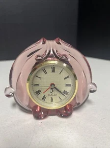 Vintage Fenton Pink Carnival Iridescent Art Glass Desk Clock not working - Picture 1 of 3
