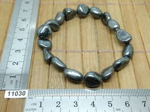 Hämatit Armband aus Natur Rollstein - Mineralien Lithotherapie Reiki - Bild 1 von 2