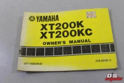 原始设备制造商 YAMAHA XT200K XT200KC 所有者手册部件 # LIT-11626-04-03 — 第 1/4 张图片