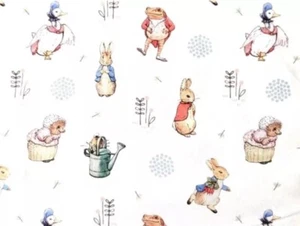 Peter Rabbit And Friends 100% cotton fabric 1 Meter 44 Inches Wide ⭐️ Sale - Picture 1 of 4
