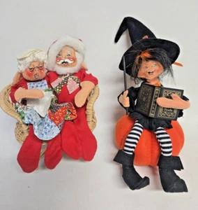 Muñecas Annalee Halloween Navidad Bruja Santa Calabaza 7"" - Imagen 1 de 5
