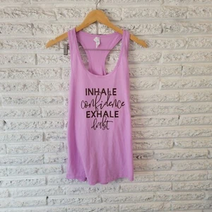 Next Level Womens Top XL Tank Lavender Inhale Confidence Exhale Doubt Racerback - Picture 1 of 8