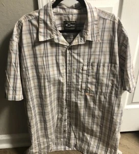 Drake Clothing Company Weekender Shirt Men's Medium Beige Plaid (size XL) - Picture 1 of 6