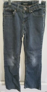 JORDACHE girls blue DENIM JEANS size 8 stretch EMBROIDERY ON POCKETS fun wear - Picture 1 of 2