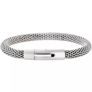 Invicta Men's Chain Cuff Bracelet Silver Stainless Steel Mesh 6mm, Large B8575-L - Picture 1 of 3