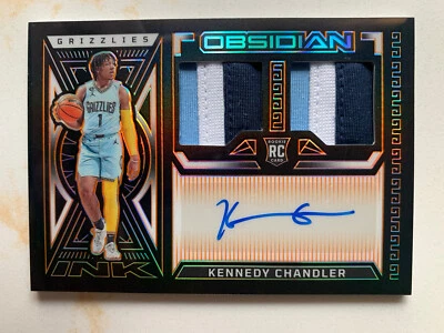 2022-23 Panini Obsidian Kennedy Chandler RC ROOKIE JERSEY INK Orange 27/35 - Image 1 of 2