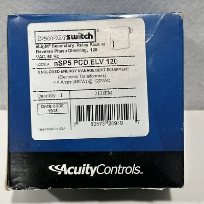 NLIGHT ACUITY nSP5 PCD ELV 120 SECONDARY RELAY PACK W/ REVERSE PHASE DIMMING 120VAC