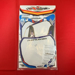 NOS N-Style Yamaha APPL-02-04-YZ-125-250 Pre Printed Plate White N03-147P  - Foto 1 di 3