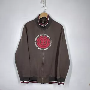 Chaqueta De Colección Element Skateboards Para Hombre L Marrón Cremallera Completa Sudadera Y2K 00s - Imagen 1 de 9