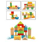 Ensemble de blocs de bois assortiment jeu motricité fine développement des habiletés Montessori jouet