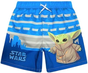 MANDALORIAN BABY YODA UPF50+ Bathing Suit Swim Trunks Boys Size 4, 5-6 or 7 $25 - Picture 1 of 2