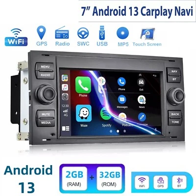 Carplay Android 13 2+32G Autoradio GPS NAVI KAM Für Ford Focus Transit MK7 S-Max - Bild 1 von 4