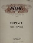 Triptych for Organ Alec Rowley Novello&#39;s Organ Music Club No. 1 Music Score