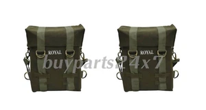 Passend für Royal Enfield Meteor 350cc grüne Canvas-Gepäckträgertasche nur Paar - Bild 1 von 3