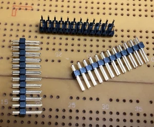 24 Way 12x2 Vertical TH PCB Header 2.54mm Pitch Gold Plated Multi Qty - Picture 1 of 1