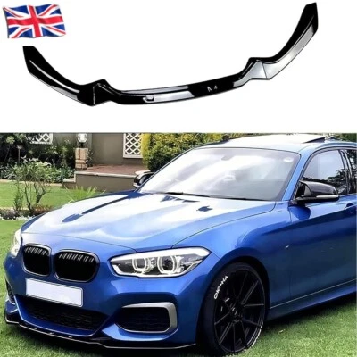 AUTOHOME2008 Gloss Black Front Splitter Spoiler For BMW 1 Series F20 F21 LCI M Sport 2015-19