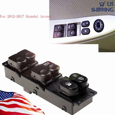 Interruptor de ventana eléctrica de puerta lateral del conductor para Hyundai Accent 2011-2017 93570-1R111 EE. UU. Foto 1 de 4