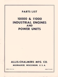 Allis Chalmers 10000 11000 Motor Pwr Unidad Piezas Manual - Imagen 1 de 1