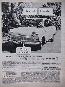 PUBLICITÉ DE PRESSE 1964 AUTO UNION DKW LE SPORT LE CONFORT - ADVERTISING - Picture 1 of 1