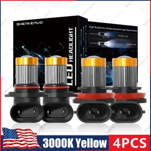 For Toyota Camry 2007-2018 3000K LED Headlight Bulb High Low Beam 9005 H11 4X - Picture 1 of 12