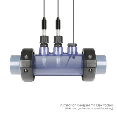 GEMKE TECHNIK GMBH PVC Durchflussarmatur Messzelle Elektrodenhalter für PH/CHLOR/REDOX Elektroden