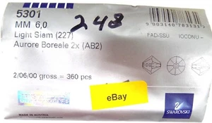 Original Swarovski 360 Stck. 6 mm 5301 Bikone Light Siam 2X Fabrikpack - Bild 1 von 1