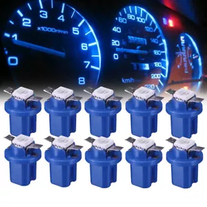 10x T5 B8.5D 5050 SMD Blue Car LED Dashboard Instrument Light Bulbs Accessories - Picture 1 of 10